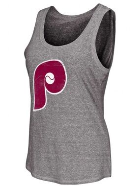 PHILADELPHIA PHILLIES WOMENS GREY PLAYOFF DESIGN TANK TOP
